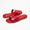 imageProject Cloud Fashion Flat Summer Sandals for Women 2025  Leather Womens Sandals Comfortable Memory Foam Slides for Women Footwear  Mules Womens Sandals  Walking Sandals Women JannelRed