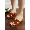 imageProject Cloud Fashion Flat Summer Sandals for Women 2025  Leather Womens Sandals Comfortable Memory Foam Slides for Women Footwear  Mules Womens Sandals  Walking Sandals Women JannelBrown