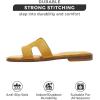 imageProject Cloud Fashion Flat Summer Sandals for Women 2025  Leather Womens Sandals Comfortable Memory Foam Slides for Women Footwear  Mules Womens Sandals  Walking Sandals Women JannelYellow