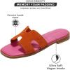 imageProject Cloud Fashion Flat Summer Sandals for Women 2025  Leather Womens Sandals Comfortable Memory Foam Slides for Women Footwear  Mules Womens Sandals  Walking Sandals Women JannelOrange