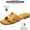 imageProject Cloud Fashion Flat Summer Sandals for Women 2025  Leather Womens Sandals Comfortable Memory Foam Slides for Women Footwear  Mules Womens Sandals  Walking Sandals Women JannelYellow