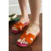 imageProject Cloud Fashion Flat Summer Sandals for Women 2025  Leather Womens Sandals Comfortable Memory Foam Slides for Women Footwear  Mules Womens Sandals  Walking Sandals Women JannelOrange