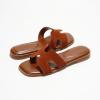 imageProject Cloud Fashion Flat Summer Sandals for Women 2025  Leather Womens Sandals Comfortable Memory Foam Slides for Women Footwear  Mules Womens Sandals  Walking Sandals Women JannelBrown