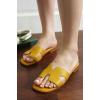 imageProject Cloud Fashion Flat Summer Sandals for Women 2025  Leather Womens Sandals Comfortable Memory Foam Slides for Women Footwear  Mules Womens Sandals  Walking Sandals Women JannelYellow