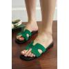 imageProject Cloud Fashion Flat Summer Sandals for Women 2025  Leather Womens Sandals Comfortable Memory Foam Slides for Women Footwear  Mules Womens Sandals  Walking Sandals Women JannelGreen Suede