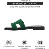 imageProject Cloud Fashion Flat Summer Sandals for Women 2025  Leather Womens Sandals Comfortable Memory Foam Slides for Women Footwear  Mules Womens Sandals  Walking Sandals Women JannelGreen Suede