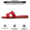 imageProject Cloud Fashion Flat Summer Sandals for Women 2025  Leather Womens Sandals Comfortable Memory Foam Slides for Women Footwear  Mules Womens Sandals  Walking Sandals Women JannelRed