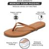 imageProject Cloud Flip flops for Women  Memory Foam Flats Slippers for Women 2025  Vegan Leather Women Slippers ampamp Womens Sandals Beach Essentials Slides for Women Footwear FoundationsCognac