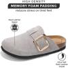 imageProject Cloud Genuine Leather Clogs for Women Shoes  Memory Foam Insole Womens Clogs  NonSlip Womens Clogs and Mules  Cork Footbed Arch Support Fall Shoes for Women 2025 ManchesterGrey
