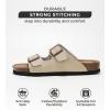 imageProject Cloud Genuine Leather Flat Sandals Beach Essentials Womens Sandals Memory Foam Vacation Essentials Slides for Women Footwear VenitaBeige