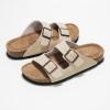 imageProject Cloud Genuine Leather Flat Sandals Beach Essentials Womens Sandals Memory Foam Vacation Essentials Slides for Women Footwear VenitaBeige