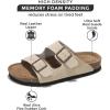 imageProject Cloud Genuine Leather Flat Sandals Beach Essentials Womens Sandals Memory Foam Vacation Essentials Slides for Women Footwear VenitaBeige