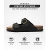imageProject Cloud Genuine Leather Flat Sandals Beach Essentials Womens Sandals Memory Foam Vacation Essentials Slides for Women Footwear VenitaBlack