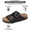 imageProject Cloud Genuine Leather Flat Sandals Beach Essentials Womens Sandals Memory Foam Vacation Essentials Slides for Women Footwear VenitaBlack
