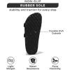 imageProject Cloud Genuine Leather Flat Sandals Beach Essentials Womens Sandals Memory Foam Vacation Essentials Slides for Women Footwear VenitaBlack