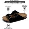 imageProject Cloud Genuine Leather Flat Sandals Beach Essentials Womens Sandals Memory Foam Vacation Essentials Slides for Women Footwear VenitaBlack Suede
