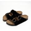 imageProject Cloud Genuine Leather Flat Sandals Beach Essentials Womens Sandals Memory Foam Vacation Essentials Slides for Women Footwear VenitaBlack Suede