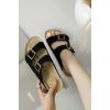 imageProject Cloud Genuine Leather Flat Sandals Beach Essentials Womens Sandals Memory Foam Vacation Essentials Slides for Women Footwear VenitaBlack Suede