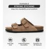 imageProject Cloud Genuine Leather Flat Sandals Beach Essentials Womens Sandals Memory Foam Vacation Essentials Slides for Women Footwear VenitaChestnut
