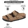 imageProject Cloud Genuine Leather Flat Sandals Beach Essentials Womens Sandals Memory Foam Vacation Essentials Slides for Women Footwear VenitaChestnut Suede