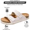 imageProject Cloud Genuine Leather Flat Sandals Beach Essentials Womens Sandals Memory Foam Vacation Essentials Slides for Women Footwear VenitaCream