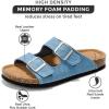 imageProject Cloud Genuine Leather Flat Sandals Beach Essentials Womens Sandals Memory Foam Vacation Essentials Slides for Women Footwear VenitaDenim