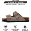 imageProject Cloud Genuine Leather Flat Sandals Beach Essentials Womens Sandals Memory Foam Vacation Essentials Slides for Women Footwear VenitaGrey Suede