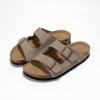 imageProject Cloud Genuine Leather Flat Sandals Beach Essentials Womens Sandals Memory Foam Vacation Essentials Slides for Women Footwear VenitaGrey Suede