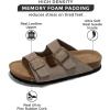 imageProject Cloud Genuine Leather Flat Sandals Beach Essentials Womens Sandals Memory Foam Vacation Essentials Slides for Women Footwear VenitaGrey Suede