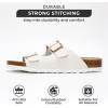 imageProject Cloud Genuine Leather Flat Sandals Beach Essentials Womens Sandals Memory Foam Vacation Essentials Slides for Women Footwear VenitaIvory
