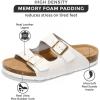 imageProject Cloud Genuine Leather Flat Sandals Beach Essentials Womens Sandals Memory Foam Vacation Essentials Slides for Women Footwear VenitaIvory