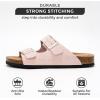 imageProject Cloud Genuine Leather Flat Sandals Beach Essentials Womens Sandals Memory Foam Vacation Essentials Slides for Women Footwear VenitaMauve