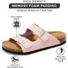 imageProject Cloud Genuine Leather Flat Sandals Beach Essentials Womens Sandals Memory Foam Vacation Essentials Slides for Women Footwear VenitaMauve