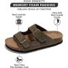 imageProject Cloud Genuine Leather Flat Sandals Beach Essentials Womens Sandals Memory Foam Vacation Essentials Slides for Women Footwear VenitaOlive Suede