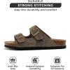imageProject Cloud Genuine Leather Flat Sandals Beach Essentials Womens Sandals Memory Foam Vacation Essentials Slides for Women Footwear VenitaOlive Suede