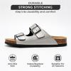 imageProject Cloud Genuine Leather Flat Sandals Beach Essentials Womens Sandals Memory Foam Vacation Essentials Slides for Women Footwear VenitaPewter