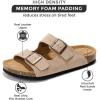 imageProject Cloud Genuine Leather Flat Sandals Beach Essentials Womens Sandals Memory Foam Vacation Essentials Slides for Women Footwear VenitaSand