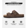 imageProject Cloud Genuine Leather Flat Sandals Beach Essentials Womens Sandals Memory Foam Vacation Essentials Slides for Women Footwear VenitaTan
