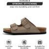 imageProject Cloud Genuine Leather Flat Sandals Beach Essentials Womens Sandals Memory Foam Vacation Essentials Slides for Women Footwear VenitaTaupe Suede