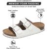 imageProject Cloud Genuine Leather Flat Sandals Beach Essentials Womens Sandals Memory Foam Vacation Essentials Slides for Women Footwear VenitaWhite