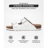 imageProject Cloud Genuine Leather Flat Sandals Beach Essentials Womens Sandals Memory Foam Vacation Essentials Slides for Women Footwear VenitaWhite