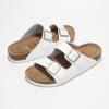 imageProject Cloud Genuine Leather Flat Sandals Beach Essentials Womens Sandals Memory Foam Vacation Essentials Slides for Women Footwear VenitaWhite