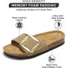 imageProject Cloud Genuine Leather Sandals Women Dressy Summer Beach Essentials  Flip Flops ampamp Slides with Memory Foam Insole Womens Sandals Comfortable FootwearBeigebigger Buckle