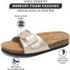 imageProject Cloud Genuine Leather Sandals Women Dressy Summer Beach Essentials  Flip Flops ampamp Slides with Memory Foam Insole Womens Sandals Comfortable FootwearLight Gold
