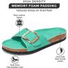 imageProject Cloud Genuine Leather Sandals Women Dressy Summer Beach Essentials  Flip Flops ampamp Slides with Memory Foam Insole Womens Sandals Comfortable FootwearAqua