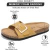 imageProject Cloud Genuine Leather Sandals Women Dressy Summer Beach Essentials  Flip Flops ampamp Slides with Memory Foam Insole Womens Sandals Comfortable FootwearMustard