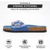 imageProject Cloud Genuine Leather Sandals Women Dressy Summer Beach Essentials  Flip Flops ampamp Slides with Memory Foam Insole Womens Sandals Comfortable FootwearCobalt
