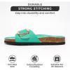 imageProject Cloud Genuine Leather Sandals Women Dressy Summer Beach Essentials  Flip Flops ampamp Slides with Memory Foam Insole Womens Sandals Comfortable FootwearAqua