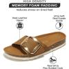 imageProject Cloud Genuine Leather Sandals Women Dressy Summer Beach Essentials  Flip Flops ampamp Slides with Memory Foam Insole Womens Sandals Comfortable FootwearCognacbigger Buckle