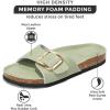 imageProject Cloud Genuine Leather Sandals Women Dressy Summer Beach Essentials  Flip Flops ampamp Slides with Memory Foam Insole Womens Sandals Comfortable FootwearPistachio